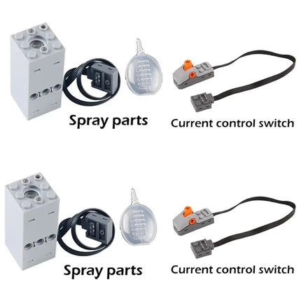 DIY Building Blocks Technical Motor Sprayer Electric Exhaust Modified Motor For High-Tech Train Car Parts Compatible with Legoed