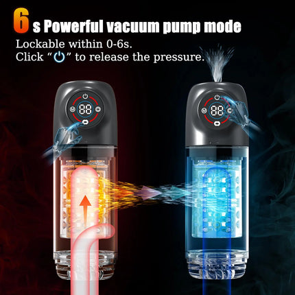 Automatic Male Masturbator with Rotating Vacuum Penis Pump Sucking Lick Vibrator Adult Sex Toys for Men Pocket Pussy LCD Display