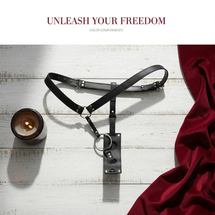 Amour NookBDSM Bondage,Sex Toys For Men Strap-on Butt Plug And Dildo Harness. Strapon Leather Chastity Panties