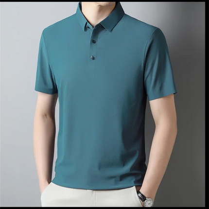 Summer New Men's Short Sleeve Ice Silk POLO Shirt Fashion Simple Men's Business Casual Pullover Large Size 5XL