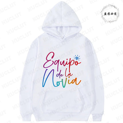 Women's Bachelorette Sweatshirts: Spanish Girls Single Farewell Pullover Hoodies, Future Bride & Bridesmaid for Bridal Shower