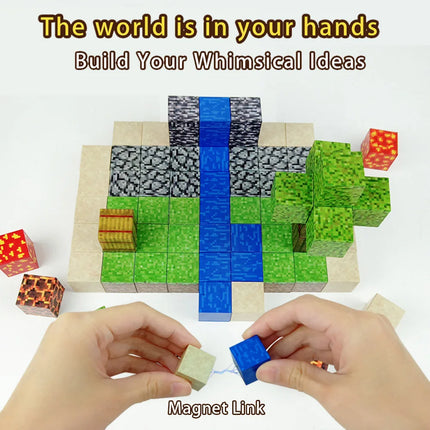 50-Piece Montessori Magnetic Blocks + Figure