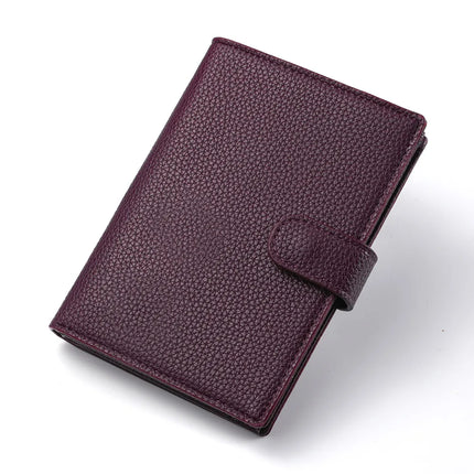 Men's And Women's PU Leather Wallet Travel Passport Wallet Multi Card Slot Credit Card Holder Wallet Travel Accessories