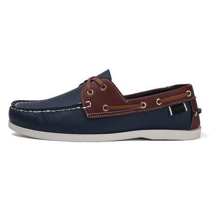 Men's Trendy Apron Toe Loafer Shoes, Slip On Comfy Non Slip For Outdoor Walking Traveling, Spring And Summer