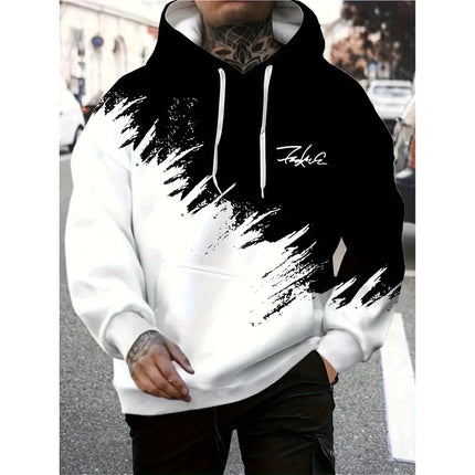 Casual and fashionable men's hoodie and kangaroo pocket casual long-sleeved hoodie for outdoor use