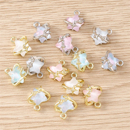 5pcs 13x13mm Mix Cute Crystal Star Charms Pendants for Jewelry Making Drop Earrings Necklaces Bracelets DIY Crafts Accessories