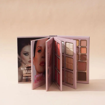 5-Layer Folding Eyeshadow Palette Book Shaped Portable Eye Shadow Palette Easy Apply Long-Lasting Makeup Palette Book Blush