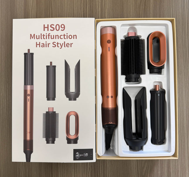 5-in-1 Detachable Airflow Hair Dryer Brush, Comb, Curler, Straightening Brush, Heat Control Styler for Smooth Hair with Anion Technology