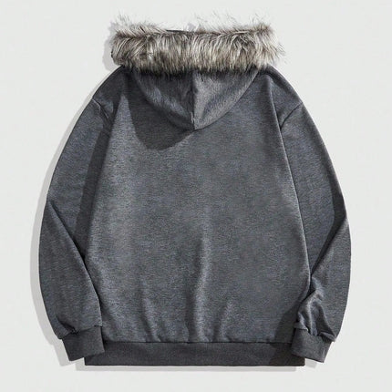 2026 New Women's Winter Fleece Collar Zip Up Hoodie Cross Print Gothic Hip Hop Loose Fit Long Sleeve Sweatshirt