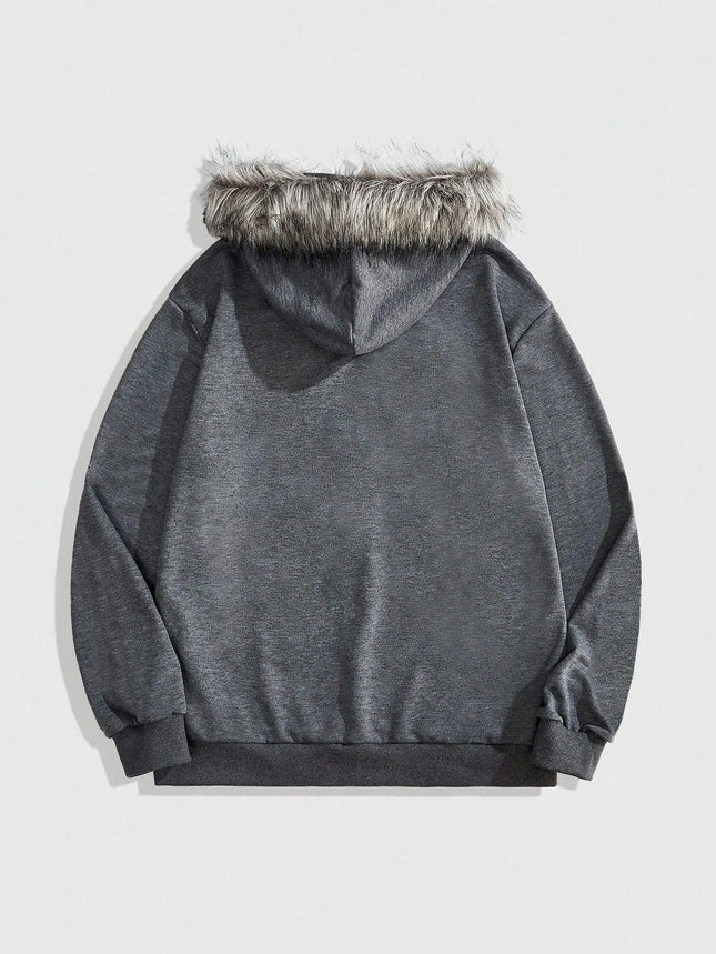 2026 New Women's Winter Fleece Collar Zip Up Hoodie Cross Print Gothic Hip Hop Loose Fit Long Sleeve Sweatshirt