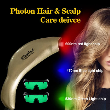 Hair Styling Growth 2in1 Kit Nano Titanium Straightener Red Light Photon Therapy Device Anti Hair Loss Painless
