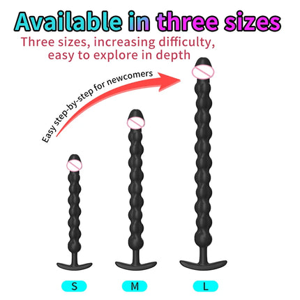 Extra-long Anal Dildo Butt Plug Prostate Massager Adult Gay Anal Beads deeper Stimulation G-spot Clitoral Sex Toys for Men Women
