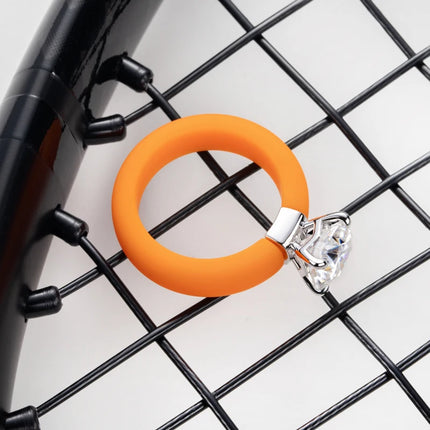 MossanRappr 3.5ct D Color Moissanite Silicone Ring 925 Sterling Silver Solitaire Engagement Ring for Women Rubber Wedding Bands