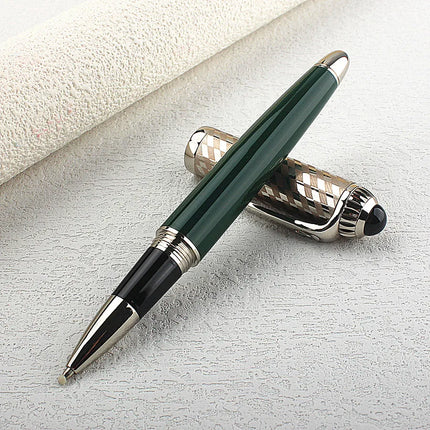 Metal Ballpoint Pen Retractable Signature Pen Crest Style Metal Housing Black Ink Medium Point 0.7mm Smooth Writing