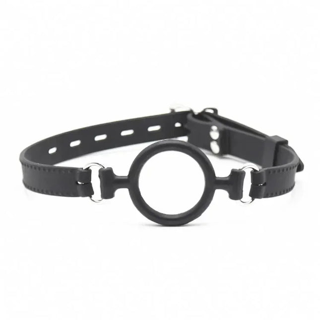 Sex Products Oral Fixation Buckled Head Harness with Mouth Gag for Adult Women Stuffed Sex Adjustable Fetish Leather O-rings