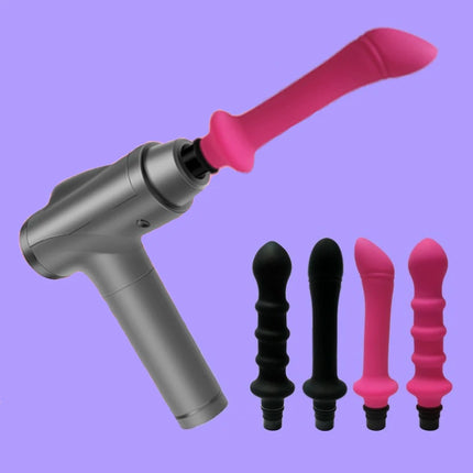 1 Pc Threaded Silicone Fascia Gun Massage Head With 3 Sizes Of Connectors, 12-13mm/15-16mm/18-19mm, Fascia Gun Massage dildo