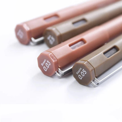 Micron Liner Fineliner Pen 0.05 0.03 0.1 0.5 Brush Tip Black Brown Fineliner Sketching Manga Drawing Pen Color Sketch Stationery