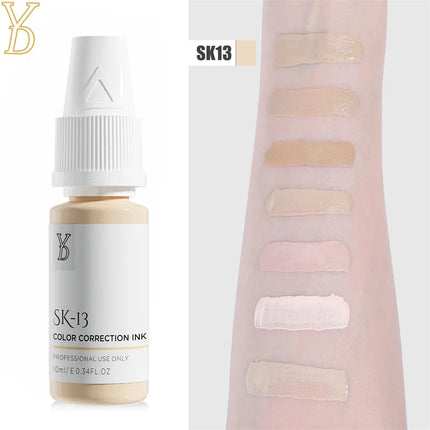 YDPMU 10ML Skin Camouflage Pigment Semi Permanent Makeup Tattoo Ink for Scar Vitiligo Stretch Mark Conceal Restore Skin Tones