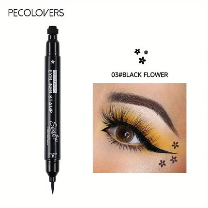 1PC Waterproof and Sweat-proof Eyeliner with Stamps - Quick Drying, Smooth Application, Multiple Patterns, Gentle Texture