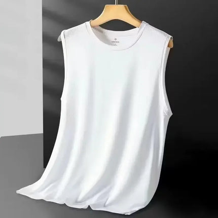 Men's Ice Silk Mesh Tank Tops Gym Stringer Transparent Bodybuilding Sleeveless Shirt Fitness Vest Male Mesh Muscle Singlets