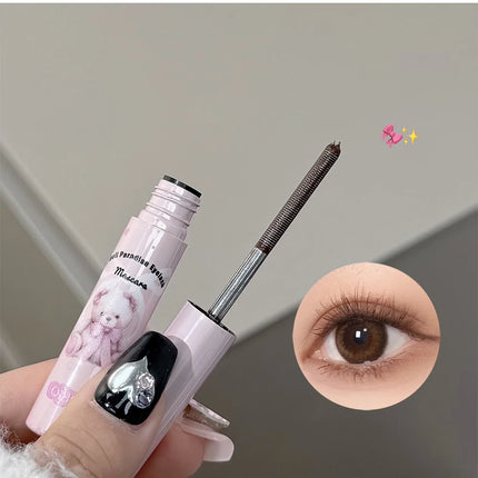 QIBEST 4D Silk Fibre Mascara Curling Thick Ultra-fine Brush Eyelash Extension Black Brown Waterproof Mascara Women Eye Cosmetics