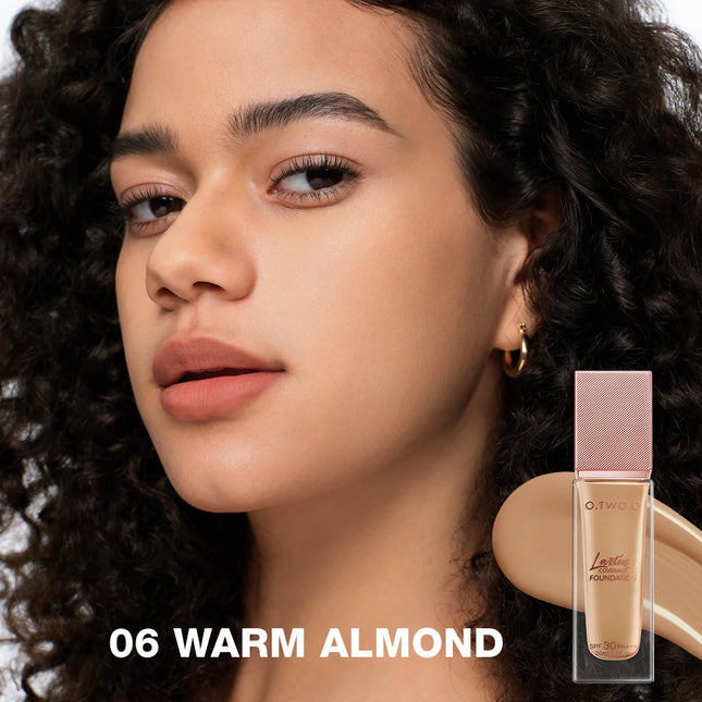 O.TWO.O 2pcs Foundation Face Powder Waterproof 24H Stay Coverage Soft Focus Correct Powder Conceal Long-lasting Face Makeup