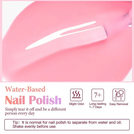 2pcs 8ml Water-Based Nail Polish Set Long Lasting Quick Drying No Need of Lamp to Cure Nail Supplies Vernis for Nails Manicure