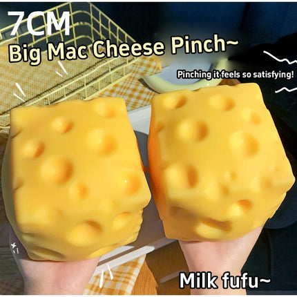 Jumbo Cheese Cube Stress Squishy Object Large Size Slow Rebound Stress Relief Fidget For ASMR Sensory Anti-Stress Anxiety Relief