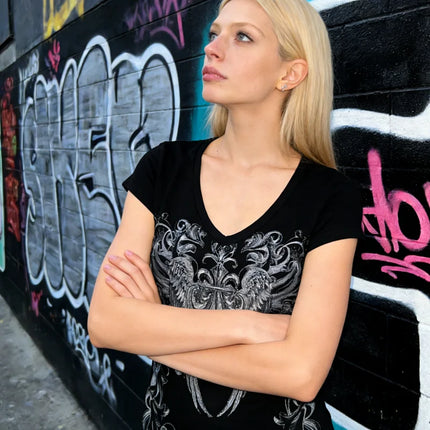 2026 European and American Style Y2K Slim-Fit Short-Sleeve Printed Top T-Shirt, Fashionable and Retro Women's Clothing for