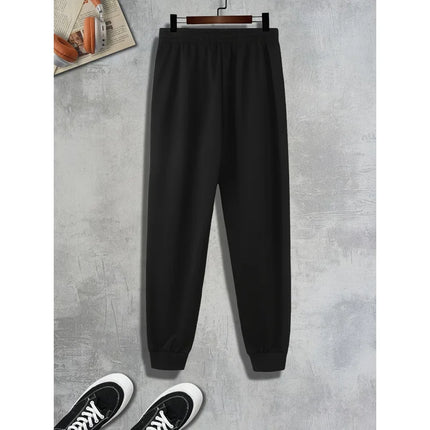 Autumn New Men'S Creative Smiley Face Personalized Letter Pattern Printed Casual Jogger Sweatpants With Drawstring Waist