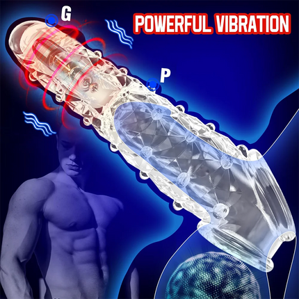 Cock Ring Vibrator Penis Sleeve Penis Enlargement Granule Clitoris G-spot Stimulate Delay Ejaculation Anal Plug Sex Toys For Men