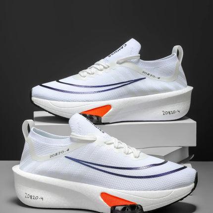 Men's Lightweight Running Shoes - Breathable Low-Top Sneakers with Cushioned Soles, Arch Support, and Anti-Slip Texture - Knit Fabric and Mesh Design, Suitable for Marathon, Gym, Jogging, and Gymnastics - Gradient Color - Sne