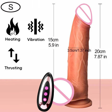 7/8 inch Realistic Dildo Telescopic Vibrator with Female Stimulator Big Penis Anal Plug Adult Man Real Penis Sex Toys for Women