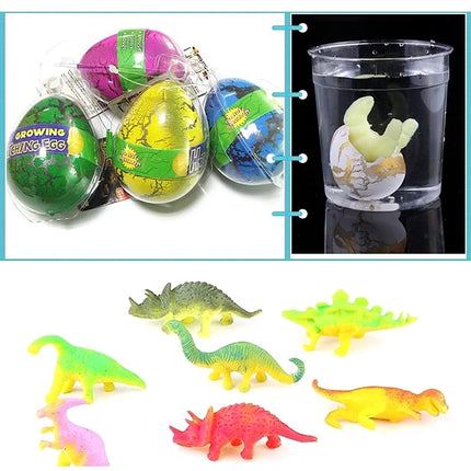 4PCS Big Size Magic Crack & Hatching Dinosaur Eggs Water Grow Animal Novelty Educational Science Toy for Kids Birthday Gift