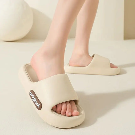 Summer Platform Cloud Slippers Women Lightweight Solid Color Soft Sole EVA Pillow Slides Woman Couple Non Slip Beach Flip Flops