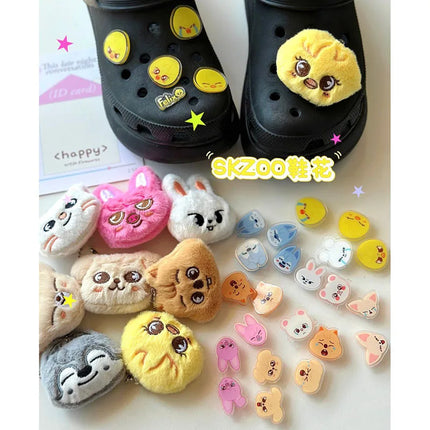 Skzoo Hot Korean Stray Kids Idol Boy Support Fan Cute Cartoon Hole Shoes Shoe Flower Anime Diy Accessories Decoration Xmas Gift