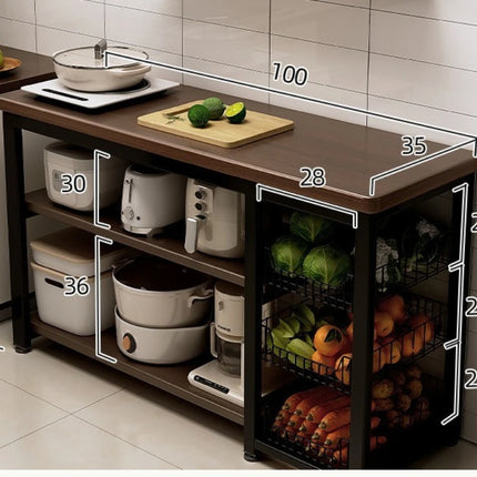 Multifunctional Storage Rack Thick Countertop Heavy Duty Shelf Unit for Kitchen Pantry Garage Home Furniture Organizer Cabinet