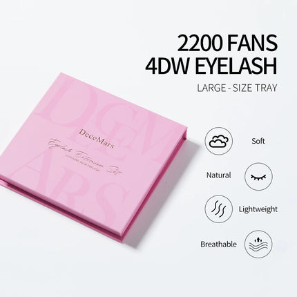 DeceMars Large Amount 4D W Eyelash Extension Large-size Tray 2200 Fans