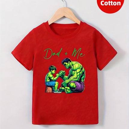 Marvel Kids' Summer T-Shirt Comfortable Breathable Fabric The Hulk Pattern Regular Fit Machine Washable Fabric Fashionable Item