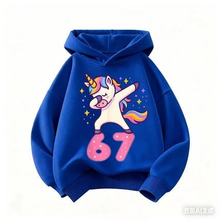 Autumn SIX SEVEN 67 Digit Print Children's Hoodies Boy Girl Casual Fashion Sport Pullover Kid Comfortable Fleece Sweatshirt