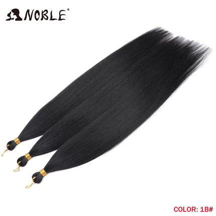 Noble Hair Ariel Straight Pony Hair Bundles Crochet Braids Hair Synthetic Braiding Hair Ombre Brown Soft Crochet Hair Extensions