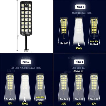 Most Powerful 150000W LED Solar Light Outdoor Motion Sensor Solar Street Lights IPX67 Waterproof Street Lamp Garden Yard Lantern