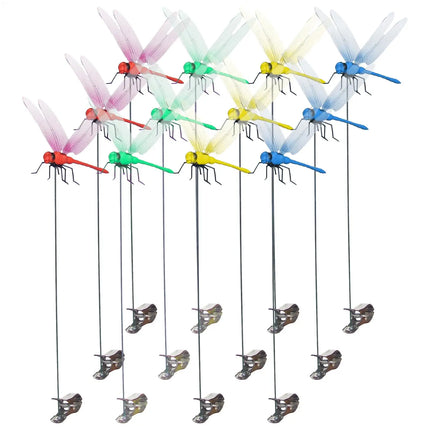 12pcs Simulation Dragonfly Clip Bug Deterrents Realistic Dragonfly Hat Clip Bug Repellent Dragonfly Home Garden Decor