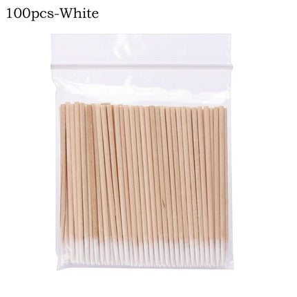 100/200/500Pcs Disposable Wooden Cotton Swabs Double Sided Tip Wood Sticks Glue Removing Makeup Tool Clean Stick Lash Accessorie