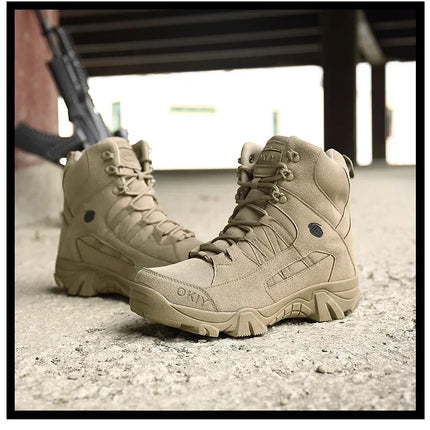 2024 Fashion Men's Desert Combat Boots Outdoor Leather Hiking Shoes Men Hunting Work Safty Boots Men's Short Boots ankle boots