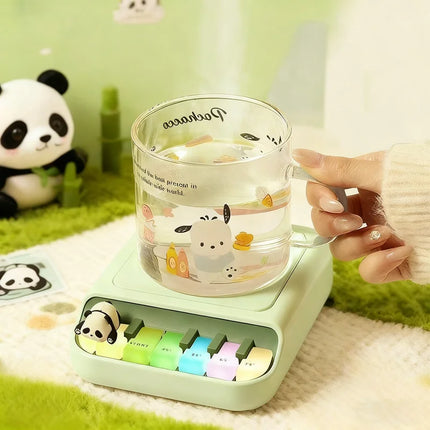 25W Electric Mug Warmer Cup Heater with 4 Gear Temperature Control Hot Plate Coaster Heating for Milk Coffee with Ambient Light