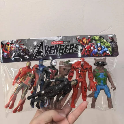 8pcs/set Marvel Avengers Hulk Iron Man Captain America Spider-Man Ant-Man Action Figure Model Toy Desktop Decoration Gift