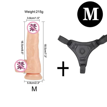 Strapon Dildo for Women Suction Cup Realistic Strap-On Dildo Huge Penis Belt Sexual Harness Strap On Anal Sex Toy for Lesbian