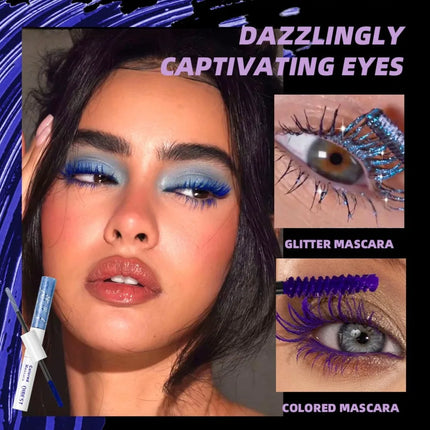 Double Head 2 IN 1 Mascara Silk Fiber Lash Mascara Volume Waterproof Lasting Non-Smudging Thick Thin Curling Mascara Eyes Makeup