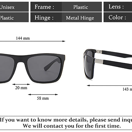 Fashion Square Vintage Polarized Sports Sunglasses Men Women Retro Driving Outdoor Fishing Sun Glasses UV400 Eyewear